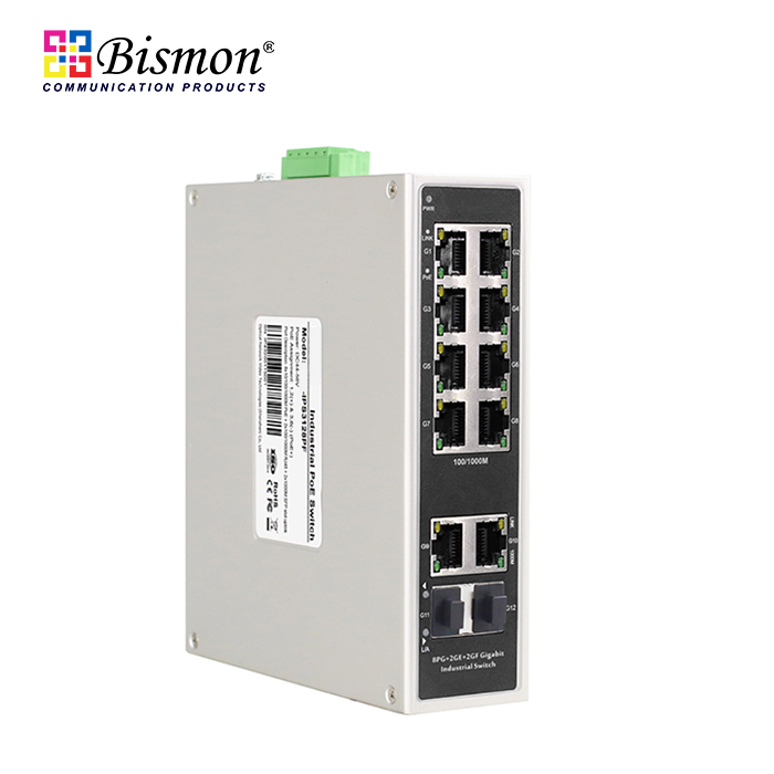 8Port PoE 10/100/1000Base-T+2RJ45+2SFP Industrial Switch